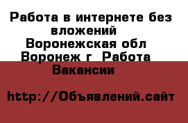 Работа в интернете без вложений! - Воронежская обл., Воронеж г. Работа » Вакансии   